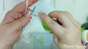 Пинетки на двух спицах без шва на подошве. МК для начинающих