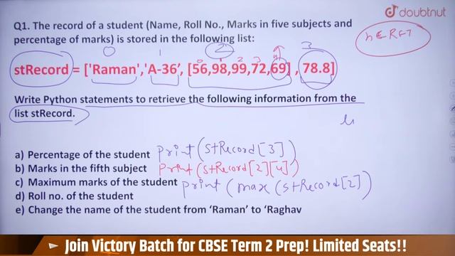 Python Revision | List Programs | Important Questions | Class 11 Computer Science Term 2 |Akarsh Si