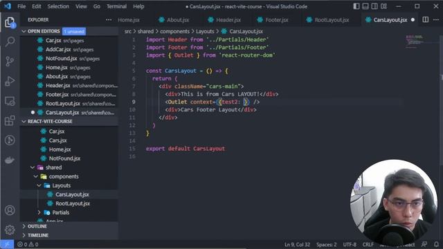 React Crash Course: #6 React Router v6: useOutletContext