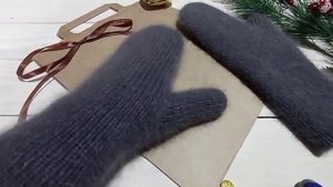 Варежки из пуха норки! Двойные!