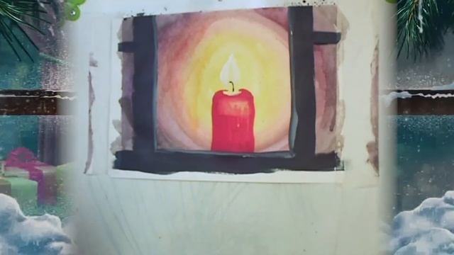 Свеча на окне - мастер-класс по изобразительному искусству смотреть онлайн