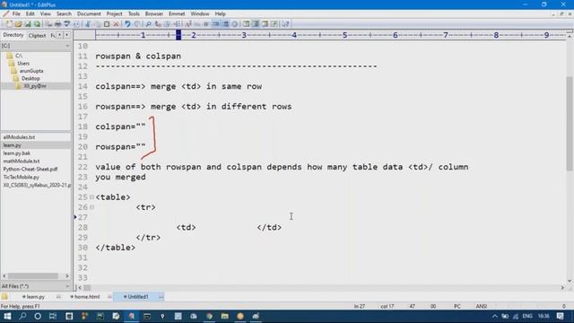 Table tag Part 3 | Rowspan | Colspan | Merge Row of Table | Merge Column of Table смотреть онлайн