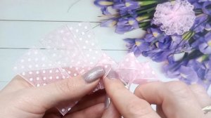 Интересные малышки бантики из органзы для первых хвостиков