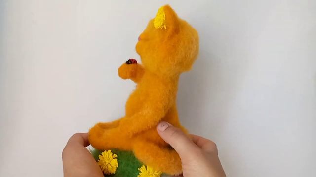 Валяная кошечка"Апельсинка"