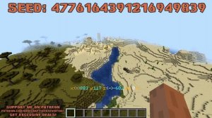 Minecraft Java 1.17 Seed: End portal with 12 eyes near amethyst geode right under three villages