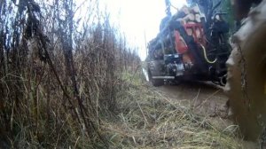 Возим дрова на т-25 с самодельным манипуляторам