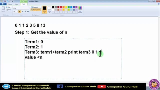 Python program to generate Fibonacci series until 'n' value | Class 11 Computer Science Practical 8