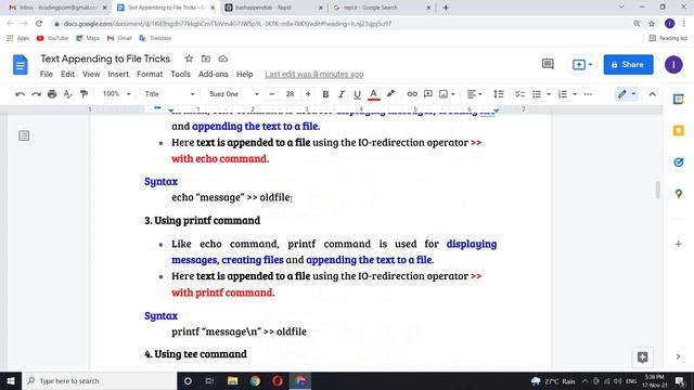Appending Text to File using Four Ways | Linux Commands | Appending Text | Linux Tricks