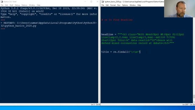 Python Basics Tutorial RE Findall HTML Code After Specific Character