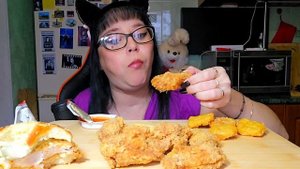 Мукбанг | Острые крылья KFC, бургер,картошка фри | Обжор Асмр
