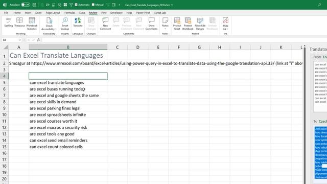 Excel - Language Translation: a Better Solution Using Power Query - Episode 2510