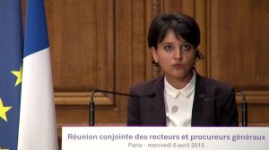 Réunion conjointe des recteurs et des procureurs généraux - Allocution de Najat Vallaud-Belkacem