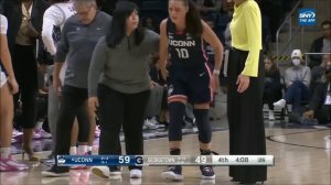 SCARY MOMENT: Nika Muhl RE-Injures Ankle, Helped Off Court. Returns To Game Later | #4 UConn Huskie