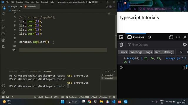 Arrays in TypeScript | Readonly Keywrord in TypeScript