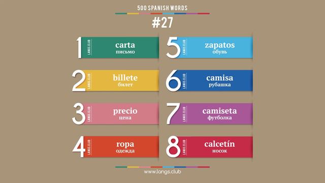 #27 - ИСПАНСКИЙ ЯЗЫК - 500 основных слов. Изучаем испанский язык самостоятельно. смотреть онлайн