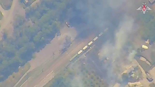 Уничтожение воинского эшелона с боеприпасами ВСУ на железнодорожной станции Меже