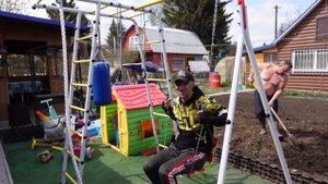 Детский спортивный комплекс для дачи Лесная Поляна 3 NEW с одной качельной балкой от компании Roman