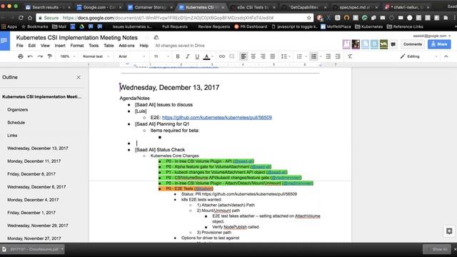 Kubernetes SIG Storage - CSI Implementation Workgroup 20171213