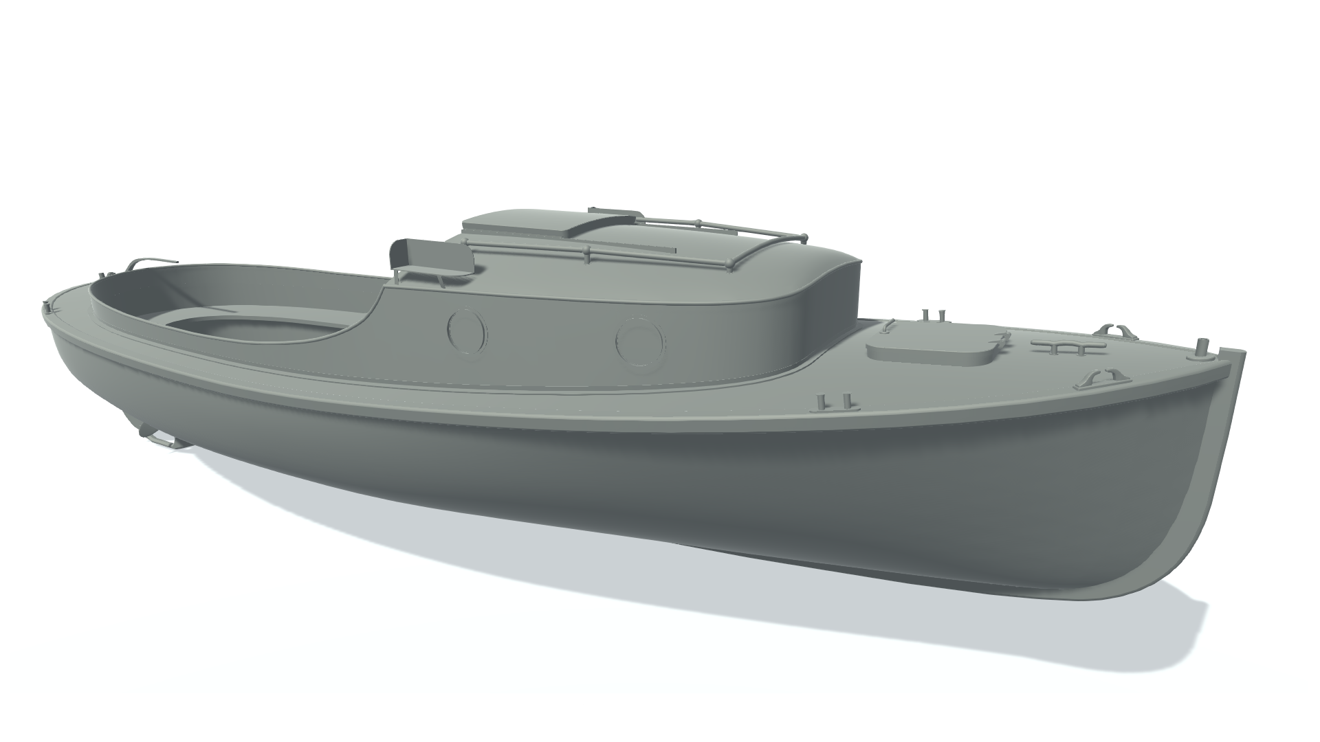 3D model.  Boat X . In development. Разъездной катер. В разработке.