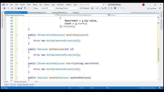 Repository pattern in asp net core razor pages