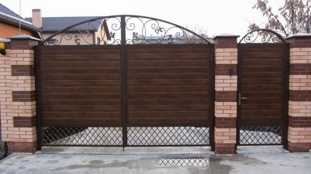 ФРАНЦУЗСКАЯ РЕШЕТКА с ковкой. Ворота с решеткой. Ковка с решеткой. Ворота из профлиста. КОВКА смотреть онлайн