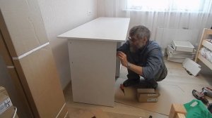 Сборка двойного детского письменного стола Лайт-11 и стеллажей Лайт-1