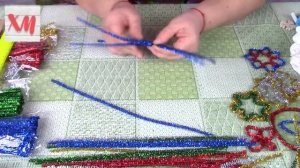 Снежинки из мишуры своими руками/ Do it yourself snowflakes/ ХоббиМаркет