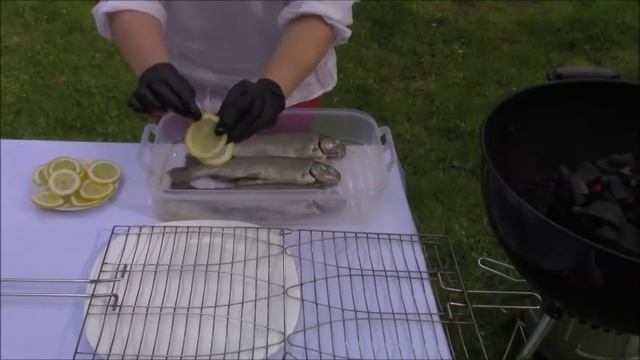 Форель на гриле, Форель на углях
