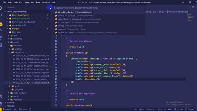 Laravel Blog Management Bangla [ 14 ]  setting