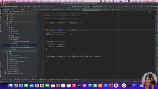 Part-9 Sign Up Registered Data in Firebase || Flutter Firebase Social Media Application