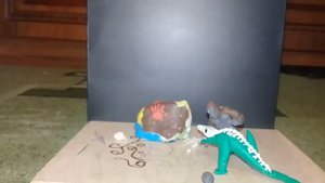 конг против черепозавра из пластилина