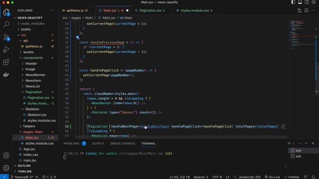 React Новости. Пагинация новостей. React приложение новостей. [3]