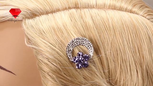 Bije.ru: Шпилька для волос с покрытием из белого золота и кристаллами Сваровски Charity (Черити) смотреть онлайн