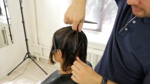 Каре женская стрижка на вьющиеся волосы. Урок для парикмахера. Академия правильной стрижки.