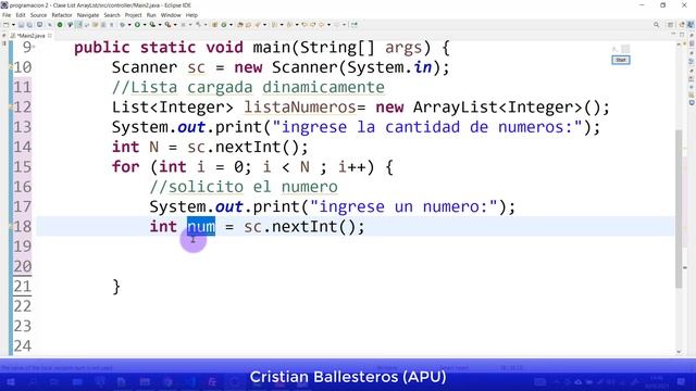 List en JAVA cargar dinámicamente una lista con N datos Integer String Char смотреть онлайн