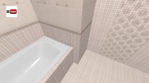 Плитка "Традиция"  в интерьере ванной | 3D-дизайн, раскладка, видео | Керама Марацци - 2015