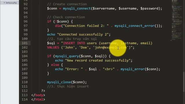 4.5 Test kết nối đến csdl và thực hiện insert dữ liệu смотреть онлайн