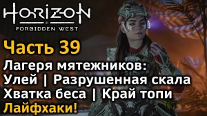 Horizon Forbidden West | Часть 39 | Прохождение | 4 лагеря мятежников | Лайфхаки по прохождению