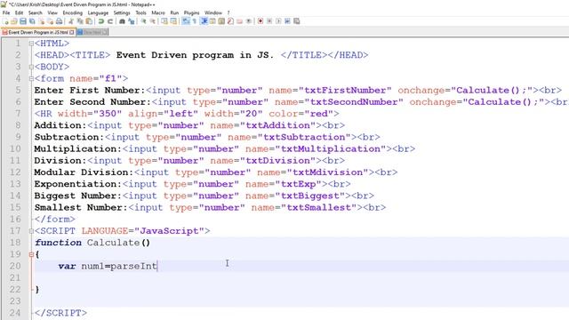 Event Driven Programming in JavaScript | Onchange Event | Calculations without Button