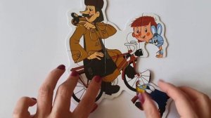 Дядя Федор и Печкин - собираем пазлы для самых маленьких с героями мультика Простоквашино| Хэппи Ми