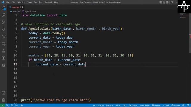 Age Calculator in Python Language || Python Language Project смотреть онлайн