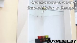 Угловой белый шкаф с витриной Тиффани