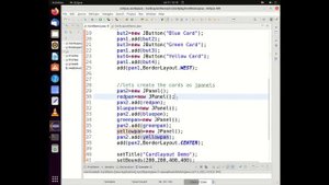 Creating a program of Cardlayout in Java using Eclipse on Ubuntu.