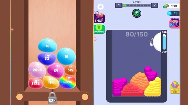 Jelly 2048 puzzle merge game ( unlock ? 16M ) vs merge the jelly  2048 Gameplay new update part #1