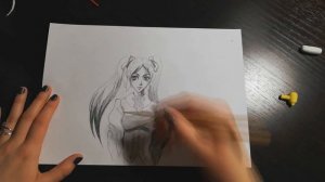 how to draw anime girl for 2 minutes  / как нарисовать аниме девушку за 2 минуты