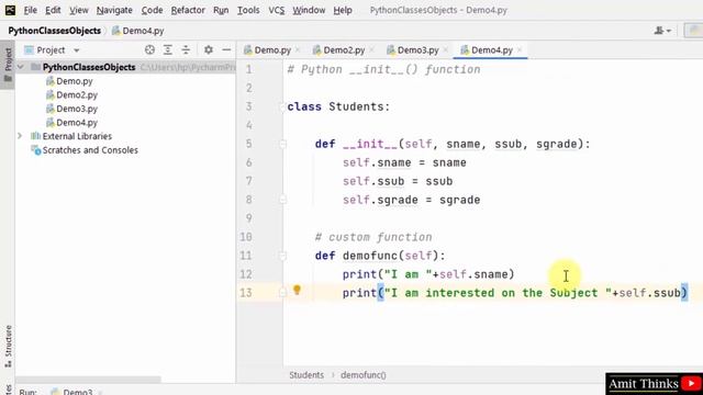 __init__() function in Python with Examples | Amit Thinks