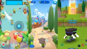 Talking Tom Blast Park vs Talking Tom Little Warrior vs Talking Tom Squad.Игры-Стрелялки с Томом