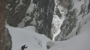 Dolomites steep skiing - Val Scura del Sassongher