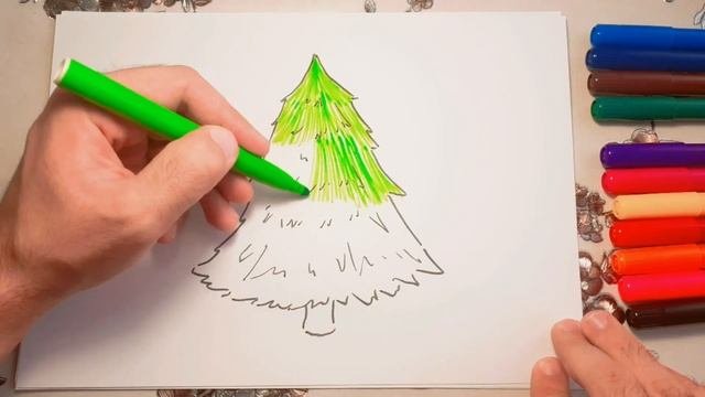 Как нарисовать ёлку?!?! #учимсярисовать