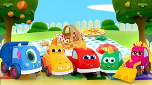 Песенки для детей – Машинки Мокас на пикнике – Мультфильмы для самых маленьких